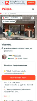 Housinganywhere landing page mobile screenshot