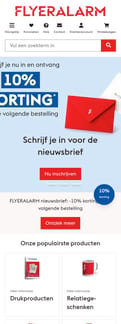 Flyeralarm landing page mobile screenshot