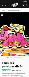 Stickerapp landing page mobile screenshot