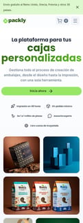 Packly landing page mobile screenshot
