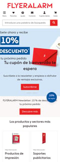 Flyeralarm landing page mobile screenshot