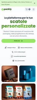 Packly landing page mobile screenshot