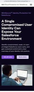 Cloud Protection for Salesforce landing page mobile screenshot