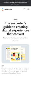 Contentful landing page mobile screenshot