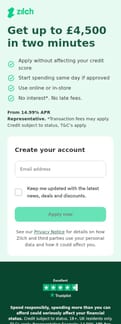 Zilch landing page mobile screenshot