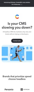 Contentful landing page mobile screenshot