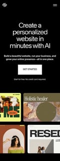 Squarespace landing page mobile screenshot