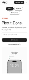 Pleo landing page mobile screenshot