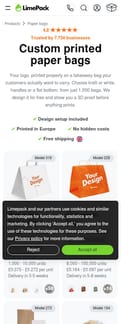 Limepack landing page mobile screenshot