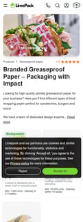 Limepack landing page mobile screenshot