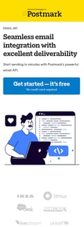 Postmarkapp landing page mobile screenshot