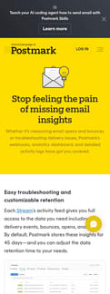 Postmarkapp landing page mobile screenshot