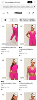 Gymshark landing page mobile screenshot