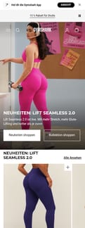 Gymshark landing page mobile screenshot