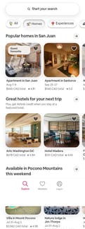 Airbnb landing page mobile screenshot
