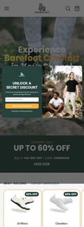 Bearefoot landing page mobile screenshot