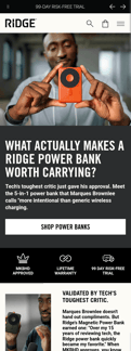 Ridge landing page mobile screenshot