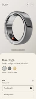 ŌURA landing page mobile screenshot