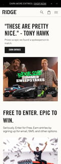 Ridge landing page mobile screenshot