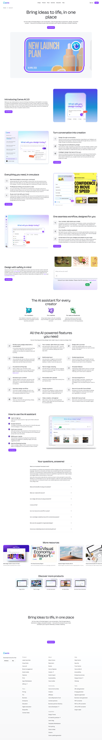 Canva landing page desktop screenshot