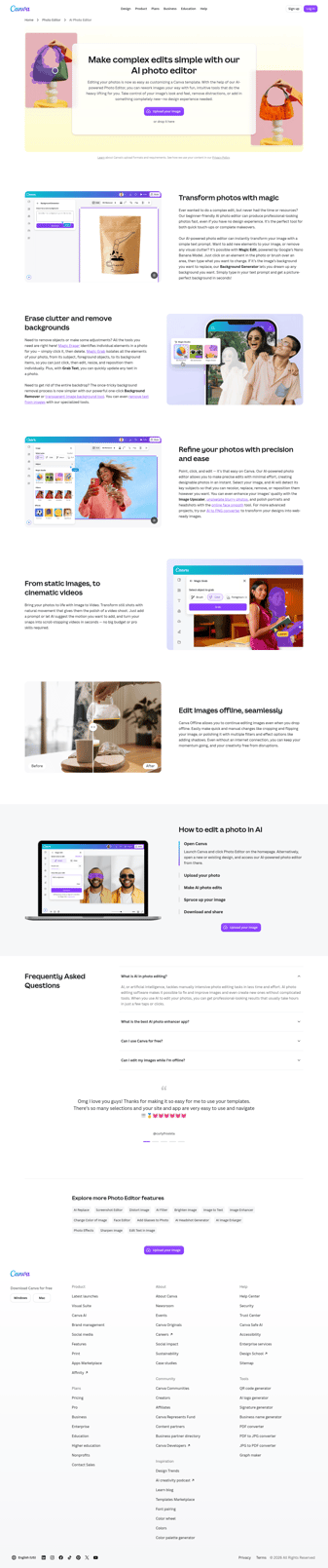 Canva landing page desktop screenshot