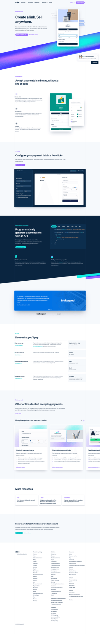 Stripe landing page desktop screenshot