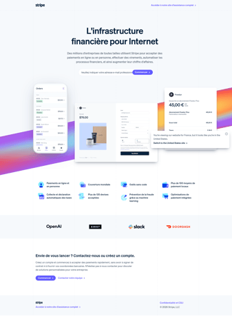 Stripe landing page desktop screenshot