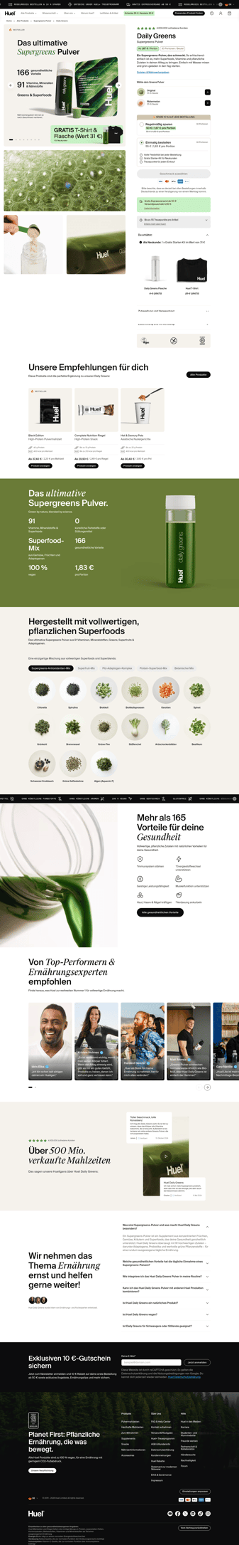 Huel landing page desktop screenshot