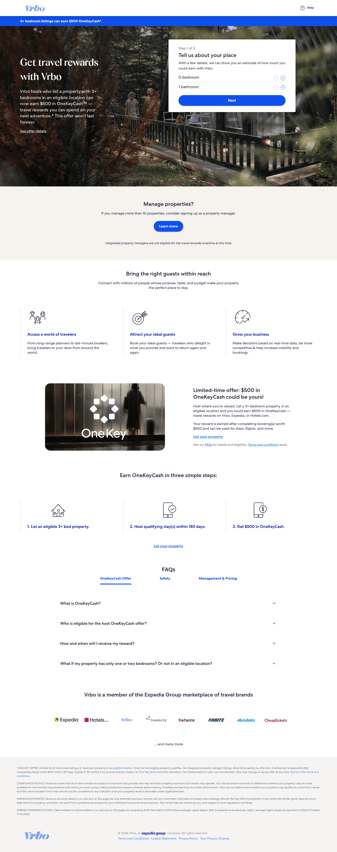 Vrbo landing page desktop screenshot