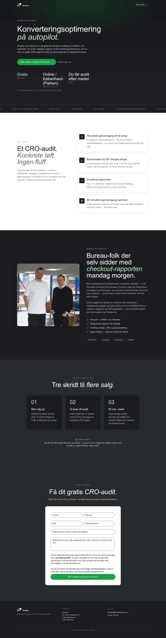 Obsidian Agency landing page desktop screenshot