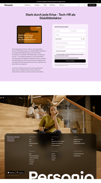 Personio landing page desktop screenshot