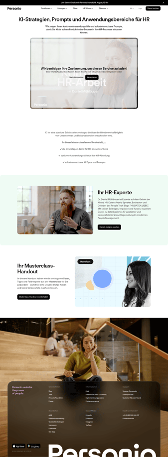 Personio landing page desktop screenshot