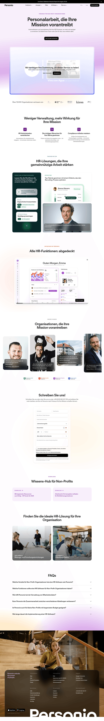 Personio landing page desktop screenshot