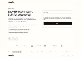 Zapier landing page desktop screenshot