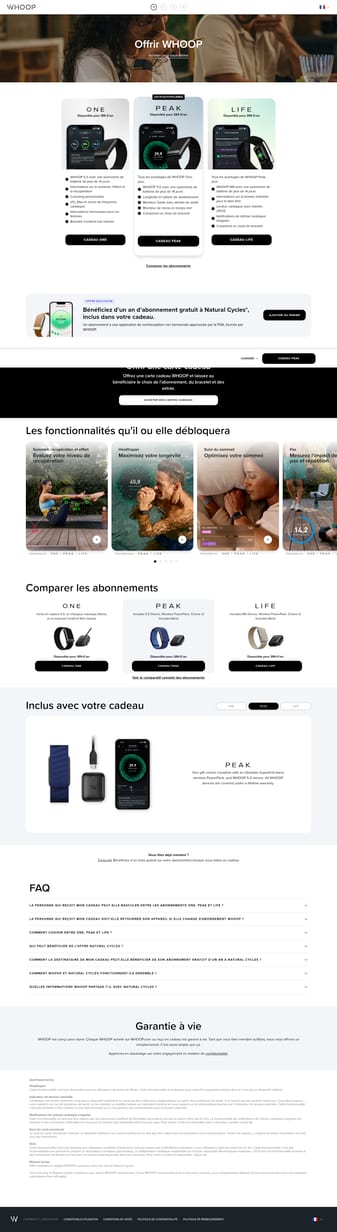 WHOOP landing page desktop screenshot