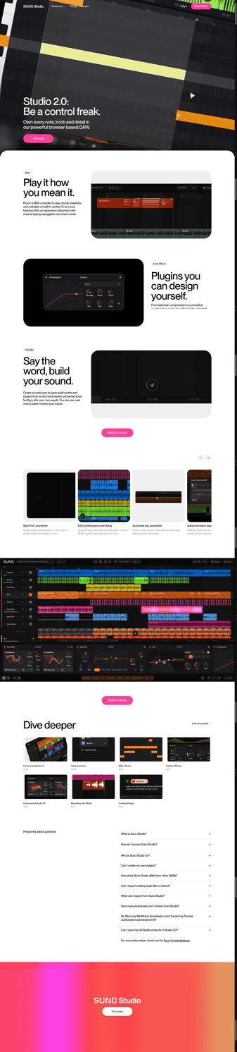 Suno landing page desktop screenshot