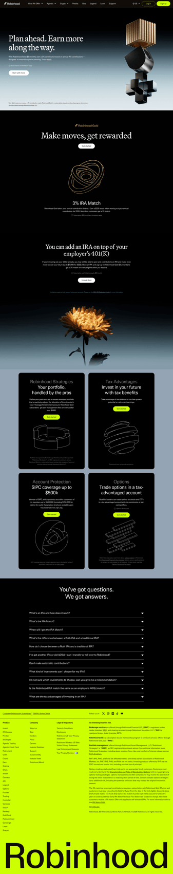 Robinhood landing page desktop screenshot