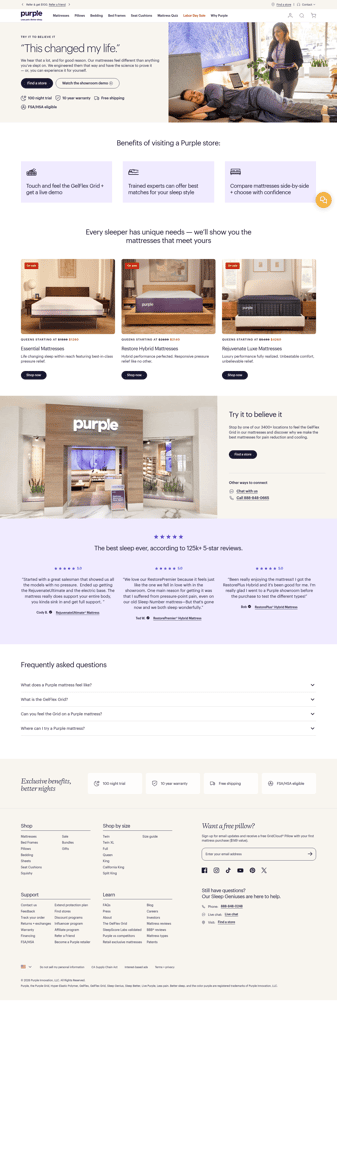 Purple landing page desktop screenshot