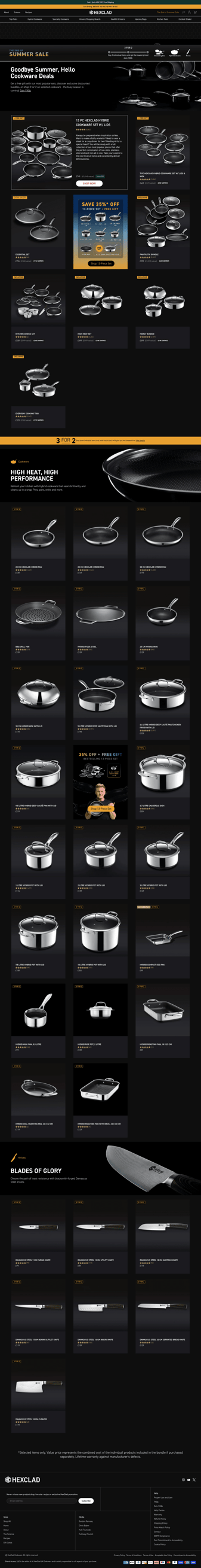 HexClad landing page desktop screenshot