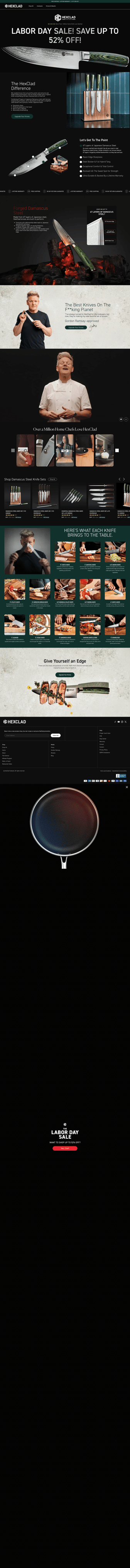 HexClad landing page desktop screenshot
