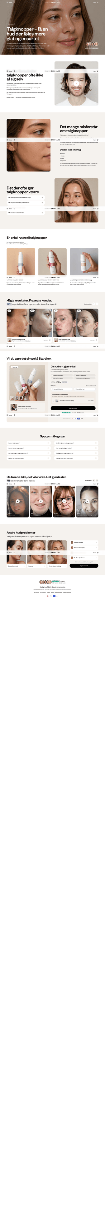 Danish Skin Care landing page desktop screenshot