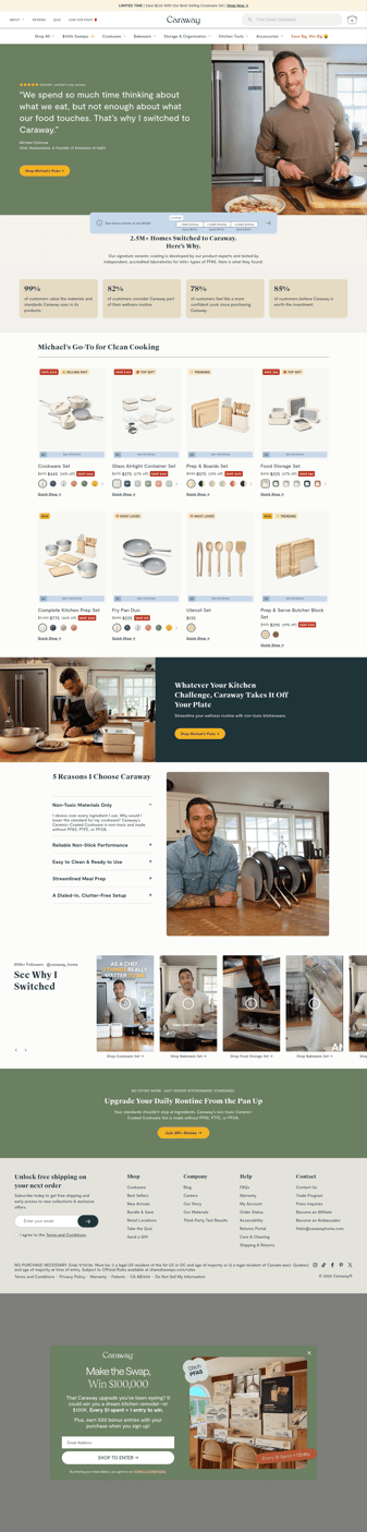 Caraway landing page desktop screenshot