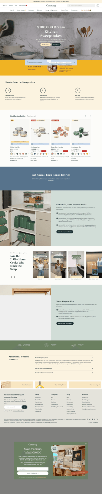 Caraway landing page desktop screenshot