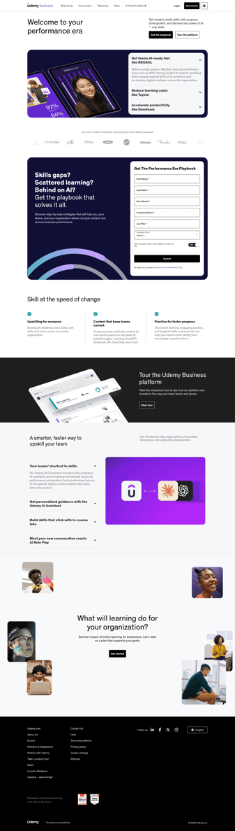 Udemy landing page desktop screenshot
