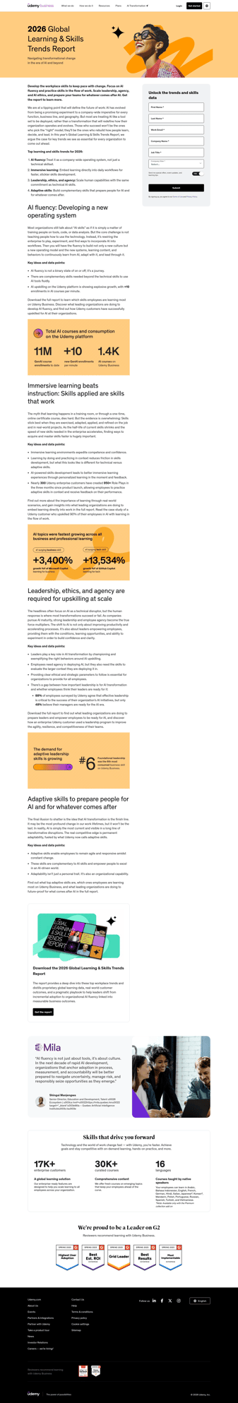Udemy landing page desktop screenshot