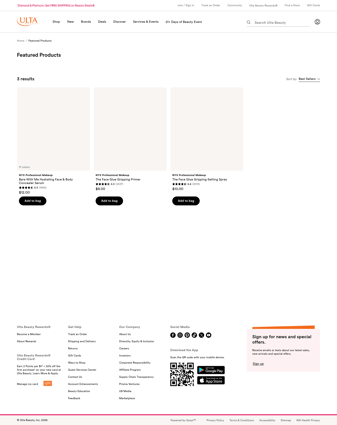 Ulta Beauty landing page desktop screenshot
