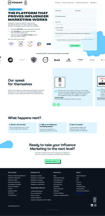 Kolsquare landing page desktop screenshot