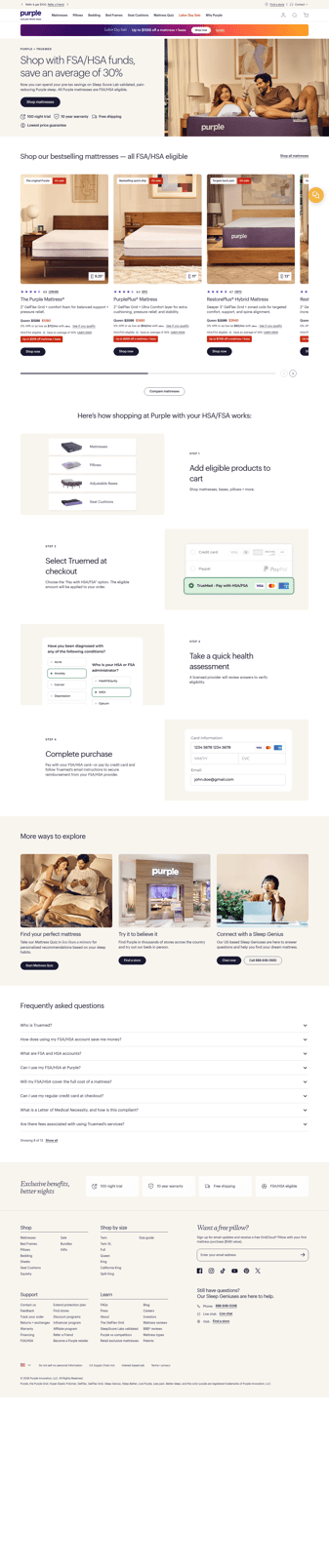 Purple landing page desktop screenshot