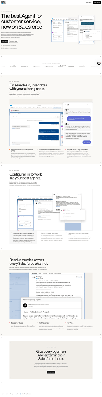Intercom landing page desktop screenshot