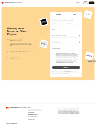 Mastercard landing page desktop screenshot